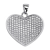 .925 Sterling Silver CZ Micro Pave Heart Charm Pendant