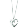 White Ice Sterling Silver 'Soulmate' CZ Heart Charm Necklace