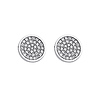 Sterling Silver Cubic Zirconia Micro Pave Circle Stud Earrings