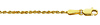 Solid 1mm Diamond Cut Rope 14K Yellow Gold Chain & Lobster Clasp