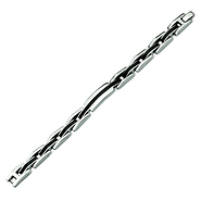 Stainless Steel Black Enamel Polished Bracelet