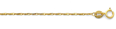 14K Yellow Gold 1.1mm Rain Drop Avanza Chain Necklace with Spring Ring Clasp