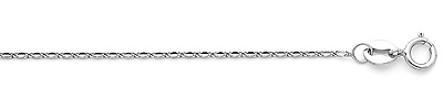 14K White Gold 0.8mm Rain Drop Avanza Chain Necklace with Spring Ring Clasp