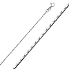 14K White Gold 1mm Snail Link Chain Necklace with Spring Ring Clasp