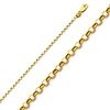 14K Yellow Gold 2.1mm Classic Rolo Cable Chain Necklace with Lobster Claw Clasp