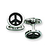 Stainless Steel Two Tone Peace Symbol Cuff Links