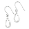 White Ice .925 Sterling Silver Loop 0.01 TCW Diamond Earrings