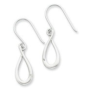 White Ice .925 Sterling Silver Loop 0.01 TCW Diamond Earrings