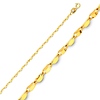 14K Yellow Gold 1.7mm Twisted Mirror Chain Necklace with Spring Ring Clasp