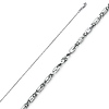 14K White Gold 1.1mm Round Snail Chain Neckalce with Lobster Claw Clasp