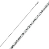 14K White Gold 0.8mm Round Snail Chain Neckalce with Lobster Claw Clasp