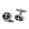 Titanium Fleur-de-lis Polished Cuff Links