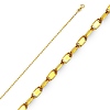 14K Yellow Gold 1.1mm Twisted Snail Chain Necklace with Spring-ring Clasp