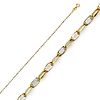 14K Two Tone Gold 1.1mm Twisted Snail Chain Necklace with Spring-ring Clasp