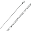 14K White Gold 1.4mm Flat Mariner Chain Necklace with Spring Clasp