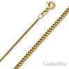14K Yellow Gold 1.3mm Pendant Curb Chain Necklace