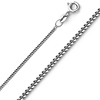 14K White Gold 1.1mm Pendant Curb Chain Necklace