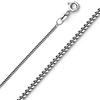 0.7mm Pendant Curb 14K White Gold Chain Necklace