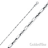 14K White Gold 1.3mm Open 1+1 Cable Chain Necklace