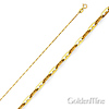 14K Yellow Gold 1mm Anchor Link 1+1 Mariner Chain Necklace