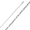 14K White Gold 1mm Anchor Link 1+1 Mariner Chain Necklace