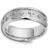 14K White Gold 7mm Cross Design Diamond Wedding Band (Size 8)