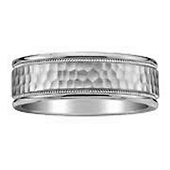 Titanium 8mm Hammer Milgrain Design Wedding Band (Size 7)