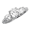 Sterling Silver 3 Stone Round CZ Engagement Ring