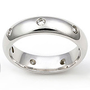 14K White Gold Bezel set Diamond Semi Eternity Band 0.21 ct (size 6)