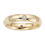 14K Yellow Gold Bezel set Diamond Semi Eternity Band 0.21 ct (size 8)