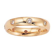 14K Rose Gold Bezel set Diamond Semi Eternity Band 0.21 ct (size 8)