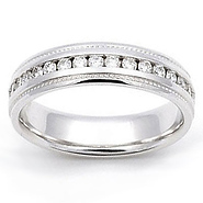 14K White Gold Channel set Diamond Eternity Band 0.62 ct (Size 5)