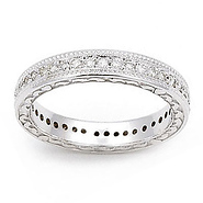 14K White Gold Signature Edge Diamond Eternity Band 0.42 ct (Size 7)