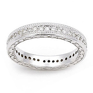 14K White Gold Signature Edge Diamond Eternity Band 0.42 ct (Size 4.5)