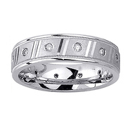 14K White Gold 6mm Diamond Wedding Band 0.24 ct (Size 9)