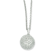 Elliot Skye Sterling Silver Micro Pave Cubic Zirconia Ball Charm Necklace