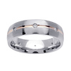 6mm 14K White and Rose Gold Diamond Wedding Band .16ct (Size 10.5)