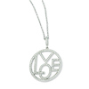 Elliot Skye Sterling Silver 'LOVE' Cubic Zirconia Round Charm Necklace
