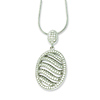 Elliot Skye CZ Oval Wave Design Sterling Silver Charm Necklace