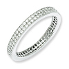 Elliot Skye 2 Row Cubic Zirconia Eternity .925 Sterling Silver Ring