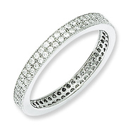 Elliot Skye 2 Row Cubic Zirconia Eternity .925 Sterling Silver Ring