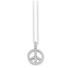 Elliot Skye Micro Pave Set Peace Sign Sterling Silver Charm Necklace