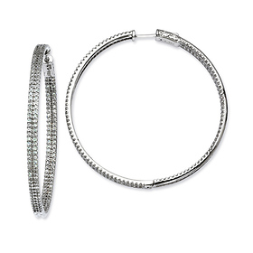 Sterling Silver CZ Hoop Earrings - Elliot Skye Collection