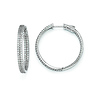 Elliot Skye Sterling Silver 2 Row Pave Set 30mm CZ Hoop Earrings