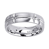14K White Gold 6mm Designer Wedding Band 0.12ct (Size 9.5)