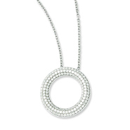 Elliot Skye Sterling Silver Micro Pave CZ Circle Charm Necklace