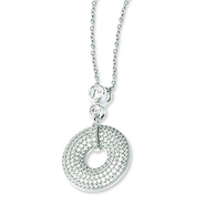 Elliot Skye Sterling Silver Micro Pave CZ Fancy Circle Charm Necklace