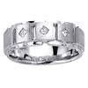 14K White Gold 8mm Diamond Designer Wedding Band 0.21ct (Size 10)