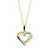 Sterling Silver & Gold-Plated Diamond Mystique 18 in. Heart Necklace