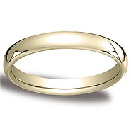 3.5mm European Comfort Fit Yellow Gold Wedding Band (available in 10K, 14K & 18K)